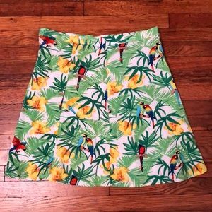 Tropical print high waisted mini skirt